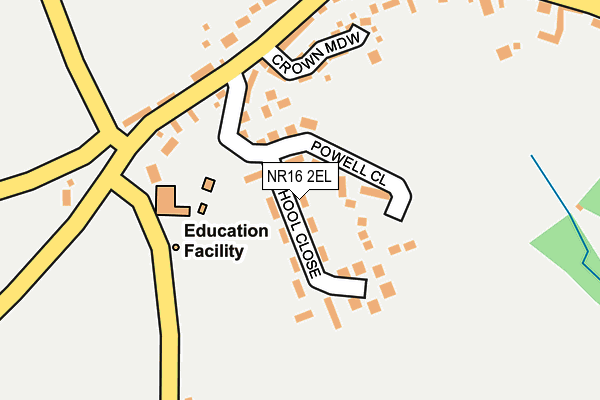 NR16 2EL map - OS OpenMap – Local (Ordnance Survey)