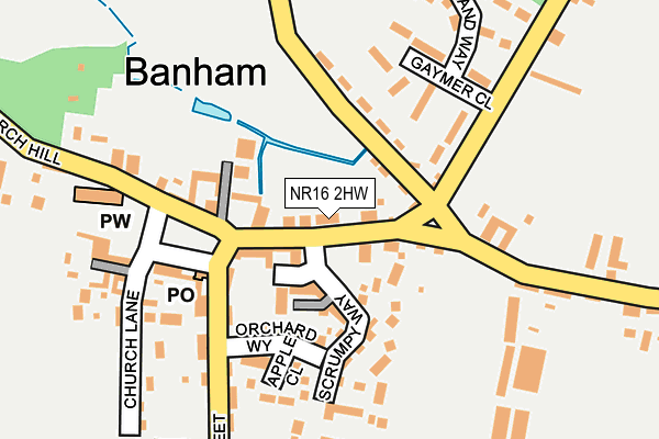 NR16 2HW map - OS OpenMap – Local (Ordnance Survey)