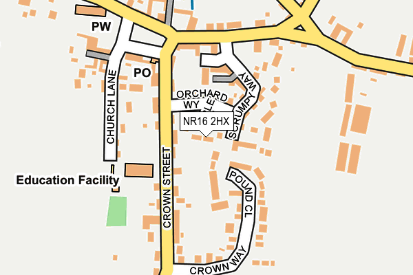 NR16 2HX map - OS OpenMap – Local (Ordnance Survey)