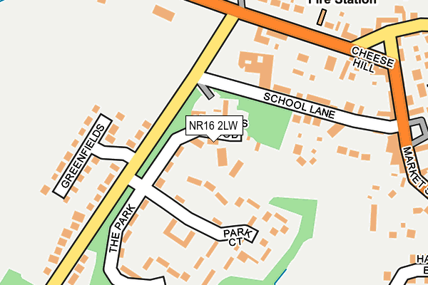 NR16 2LW map - OS OpenMap – Local (Ordnance Survey)