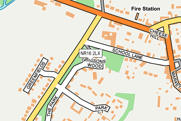NR16 2LX map - OS OpenMap – Local (Ordnance Survey)