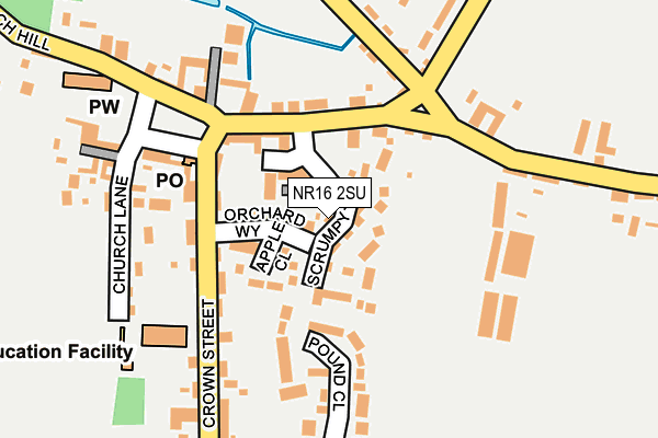 NR16 2SU map - OS OpenMap – Local (Ordnance Survey)