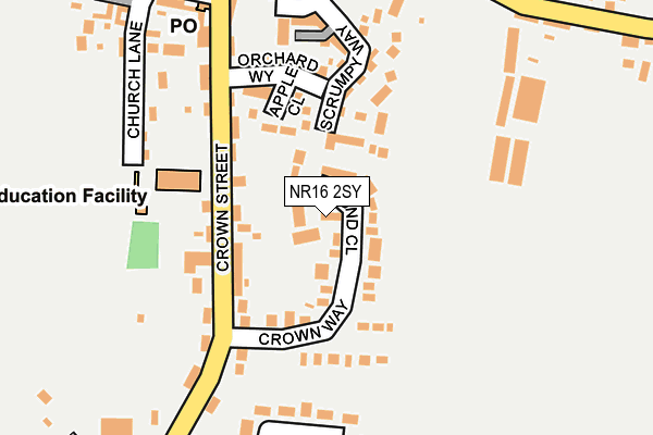 NR16 2SY map - OS OpenMap – Local (Ordnance Survey)