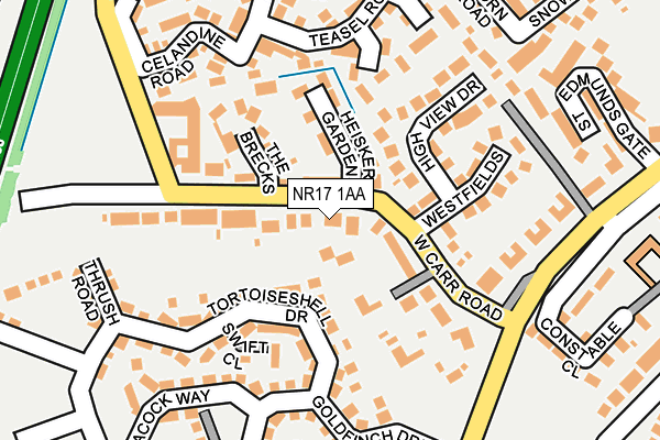 NR17 1AA map - OS OpenMap – Local (Ordnance Survey)
