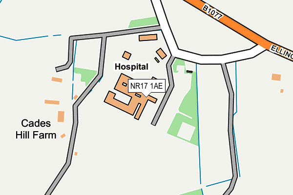 NR17 1AE map - OS OpenMap – Local (Ordnance Survey)