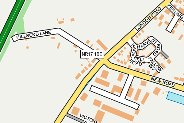 NR17 1BE map - OS OpenMap – Local (Ordnance Survey)