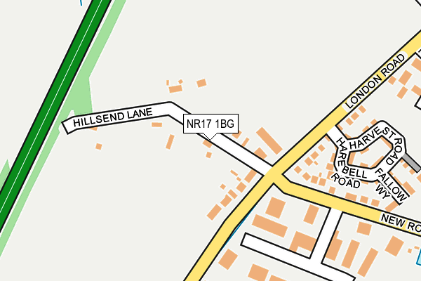 NR17 1BG map - OS OpenMap – Local (Ordnance Survey)
