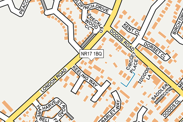 NR17 1BQ map - OS OpenMap – Local (Ordnance Survey)