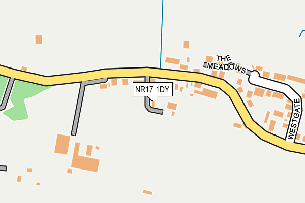 NR17 1DY map - OS OpenMap – Local (Ordnance Survey)