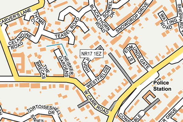NR17 1EZ map - OS OpenMap – Local (Ordnance Survey)