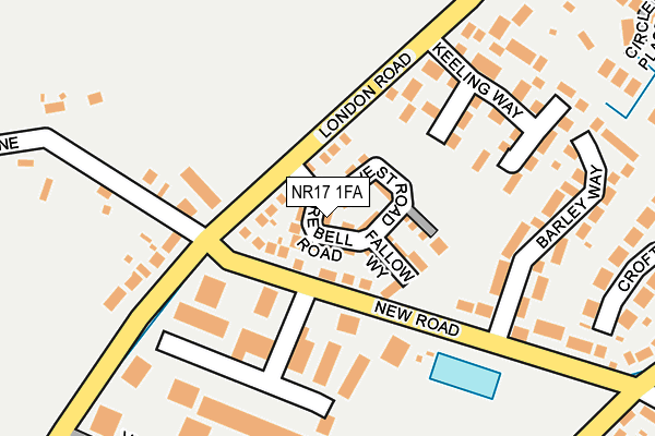 NR17 1FA map - OS OpenMap – Local (Ordnance Survey)