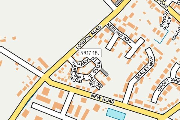 NR17 1FJ map - OS OpenMap – Local (Ordnance Survey)