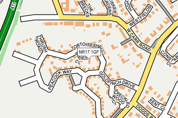 NR17 1GF map - OS OpenMap – Local (Ordnance Survey)