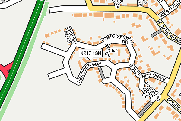 NR17 1GN map - OS OpenMap – Local (Ordnance Survey)