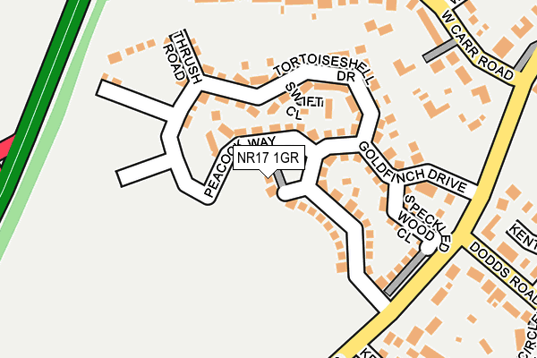 NR17 1GR map - OS OpenMap – Local (Ordnance Survey)