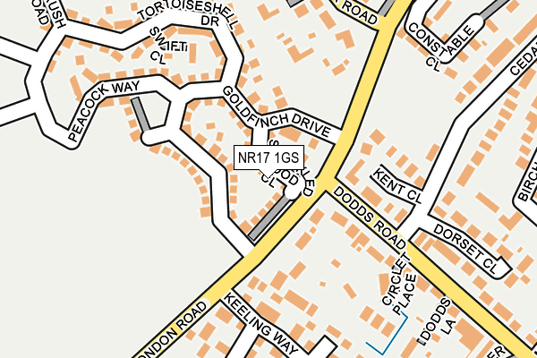 NR17 1GS map - OS OpenMap – Local (Ordnance Survey)