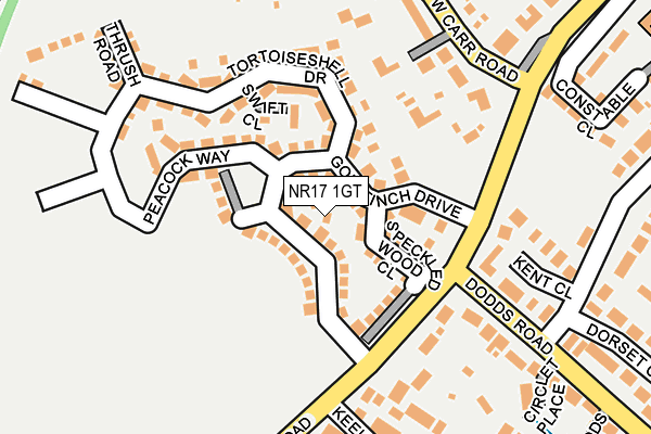 NR17 1GT map - OS OpenMap – Local (Ordnance Survey)