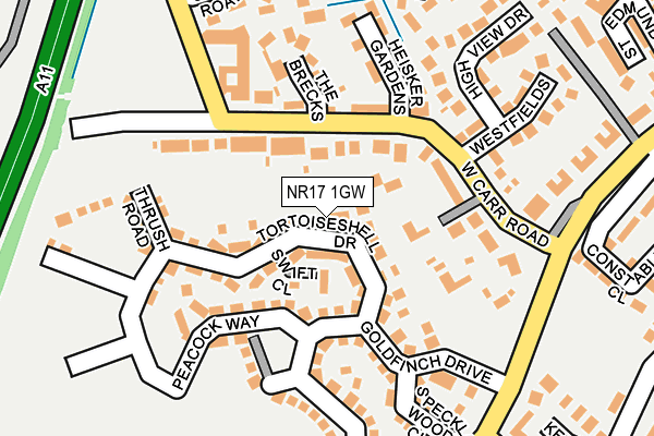 NR17 1GW map - OS OpenMap – Local (Ordnance Survey)