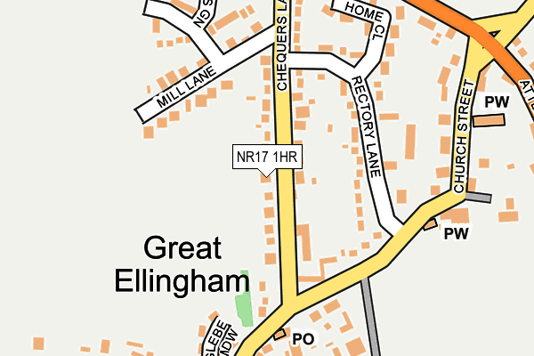 NR17 1HR map - OS OpenMap – Local (Ordnance Survey)