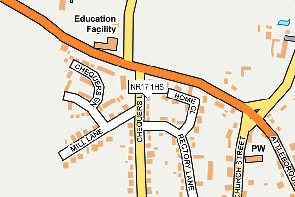 NR17 1HS map - OS OpenMap – Local (Ordnance Survey)