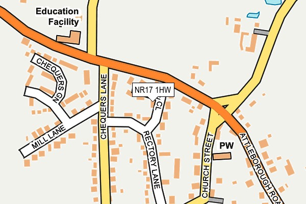 NR17 1HW map - OS OpenMap – Local (Ordnance Survey)