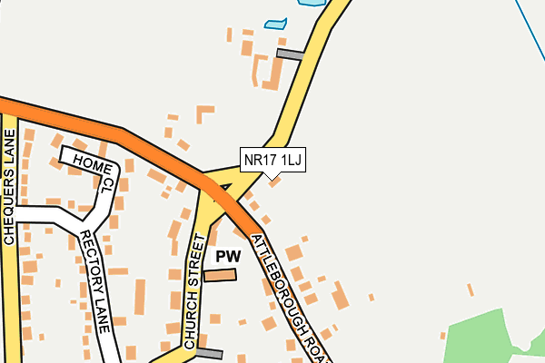 NR17 1LJ map - OS OpenMap – Local (Ordnance Survey)