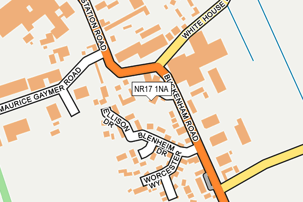 NR17 1NA map - OS OpenMap – Local (Ordnance Survey)