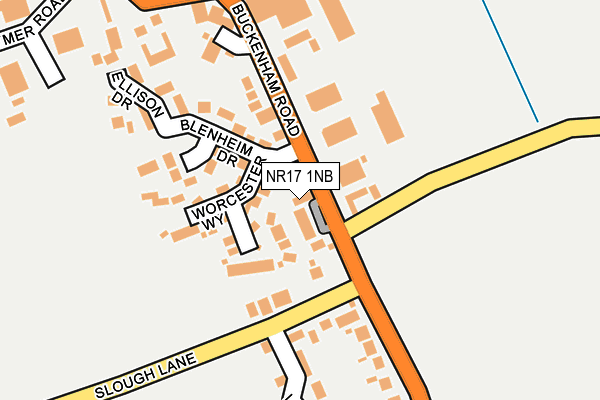 NR17 1NB map - OS OpenMap – Local (Ordnance Survey)