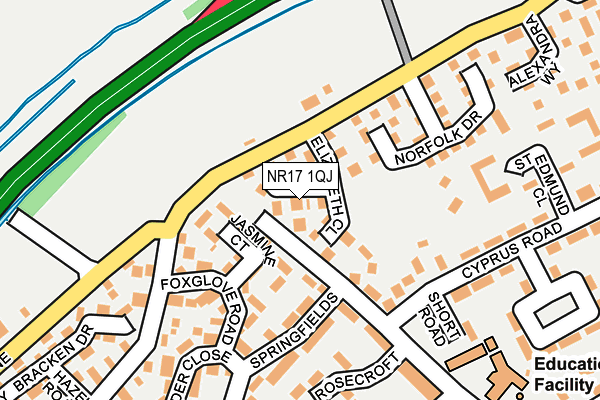 NR17 1QJ map - OS OpenMap – Local (Ordnance Survey)