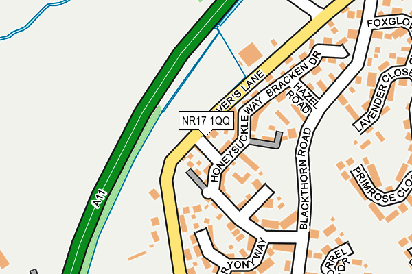 NR17 1QQ map - OS OpenMap – Local (Ordnance Survey)
