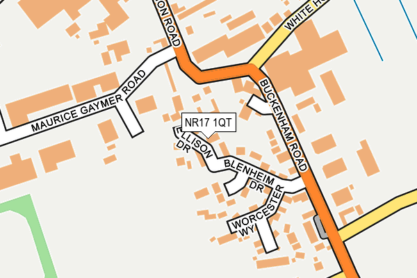 NR17 1QT map - OS OpenMap – Local (Ordnance Survey)