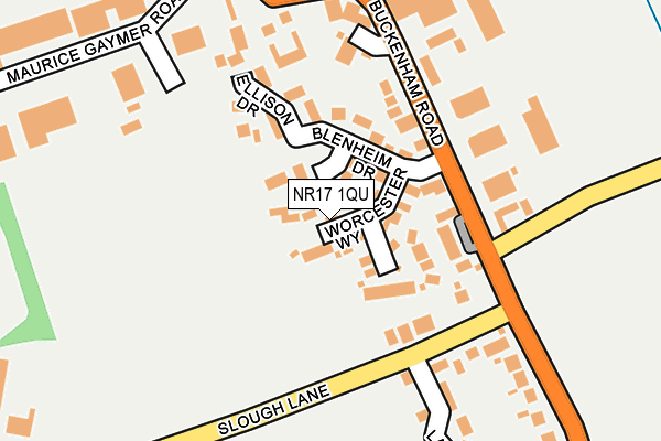 NR17 1QU map - OS OpenMap – Local (Ordnance Survey)