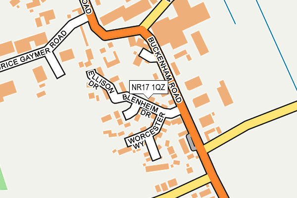 NR17 1QZ map - OS OpenMap – Local (Ordnance Survey)