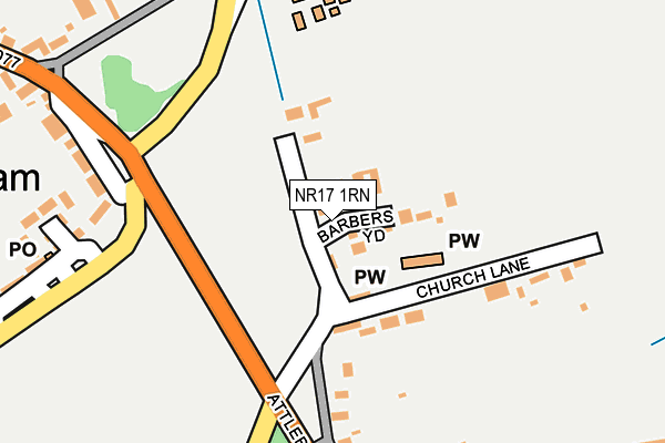 NR17 1RN map - OS OpenMap – Local (Ordnance Survey)