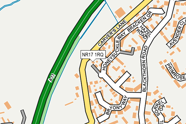 NR17 1RQ map - OS OpenMap – Local (Ordnance Survey)