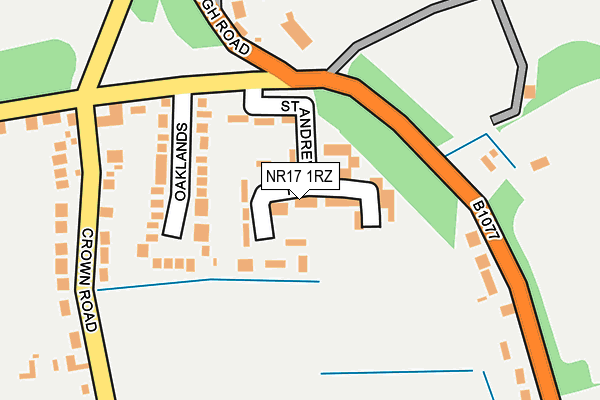 NR17 1RZ map - OS OpenMap – Local (Ordnance Survey)