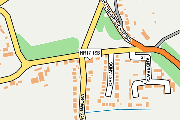 NR17 1SB map - OS OpenMap – Local (Ordnance Survey)