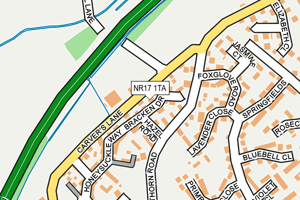NR17 1TA map - OS OpenMap – Local (Ordnance Survey)