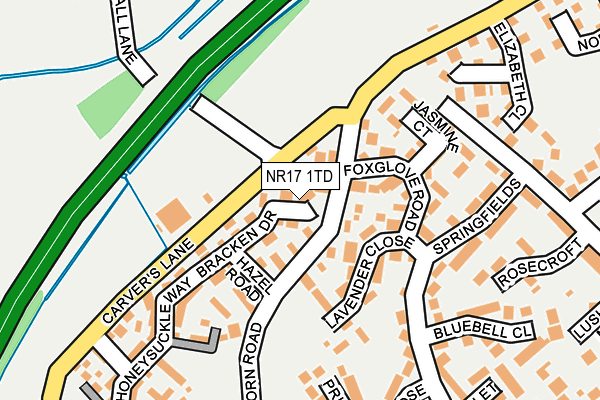 NR17 1TD map - OS OpenMap – Local (Ordnance Survey)