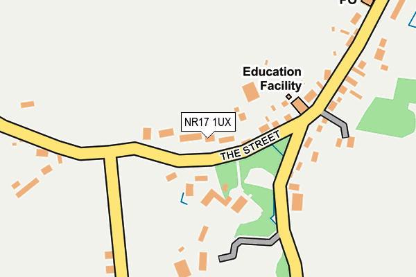 NR17 1UX map - OS OpenMap – Local (Ordnance Survey)