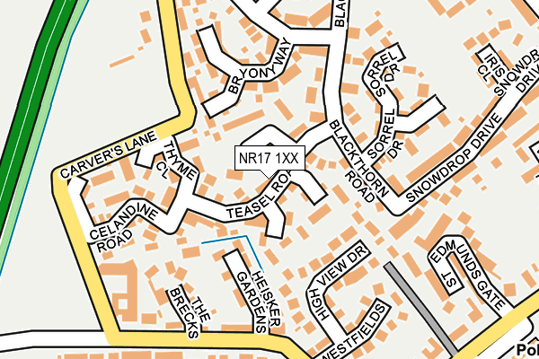 NR17 1XX map - OS OpenMap – Local (Ordnance Survey)