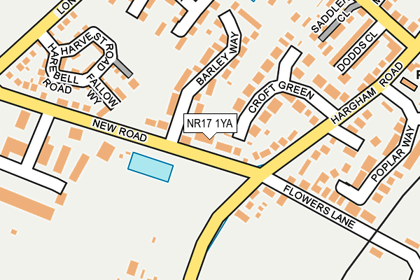 NR17 1YA map - OS OpenMap – Local (Ordnance Survey)