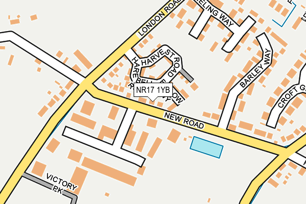 NR17 1YB map - OS OpenMap – Local (Ordnance Survey)
