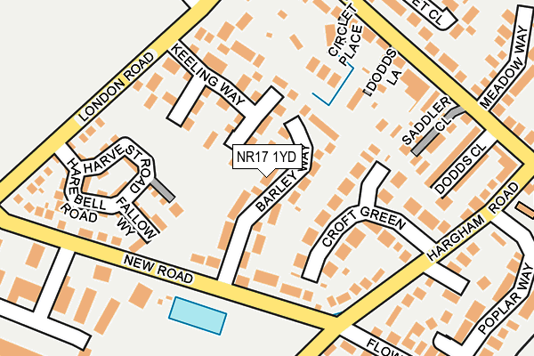 NR17 1YD map - OS OpenMap – Local (Ordnance Survey)
