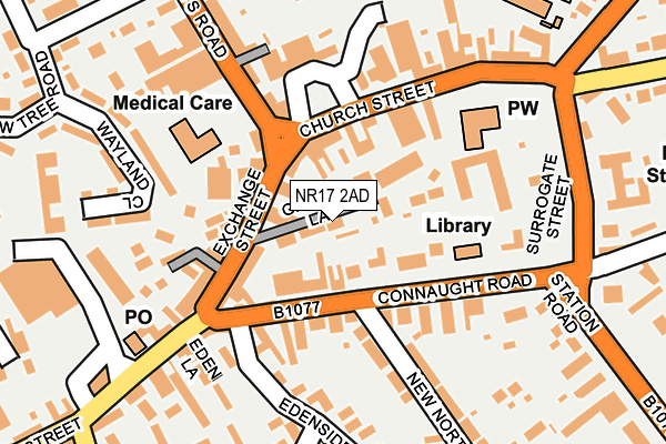 NR17 2AD map - OS OpenMap – Local (Ordnance Survey)