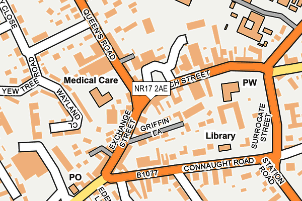NR17 2AE map - OS OpenMap – Local (Ordnance Survey)
