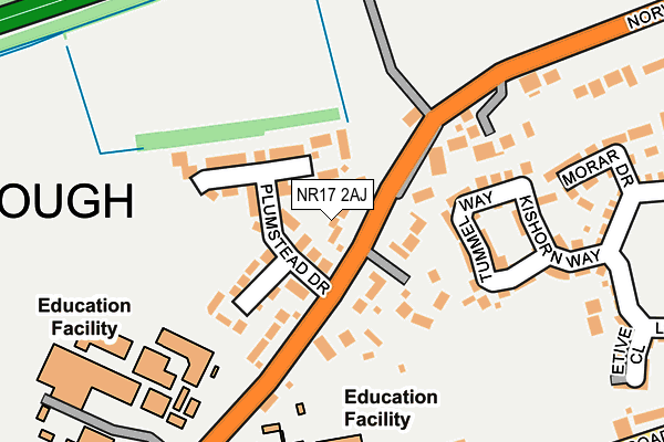 NR17 2AJ map - OS OpenMap – Local (Ordnance Survey)
