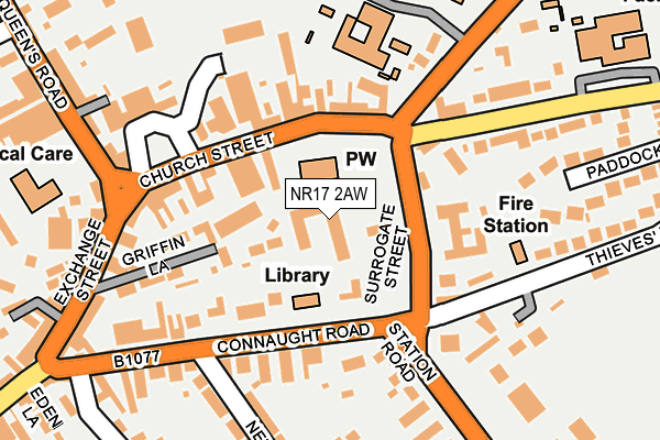 NR17 2AW map - OS OpenMap – Local (Ordnance Survey)