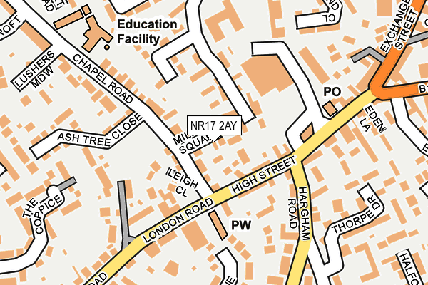 NR17 2AY map - OS OpenMap – Local (Ordnance Survey)