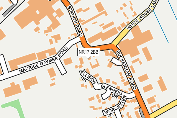 NR17 2BB map - OS OpenMap – Local (Ordnance Survey)